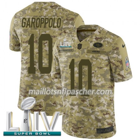 Maillot San Francisco 49ers Jimmy Garoppolo 10 Nike 2018 Salute To Service 2020 Super Bowl LIV - Homme